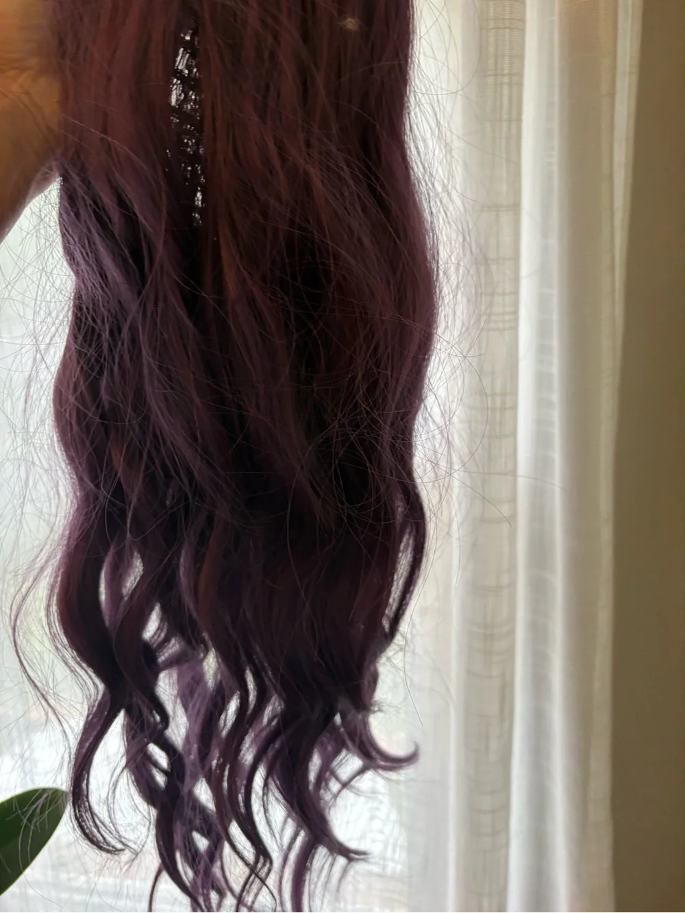 Deep Plum Wavy Wig. Great for Halloween.